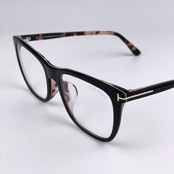 NEW TOM FORD FT5672-B 005 Black/Nude Blue Block Square Women Eyeglasses - Picture 6 of 11